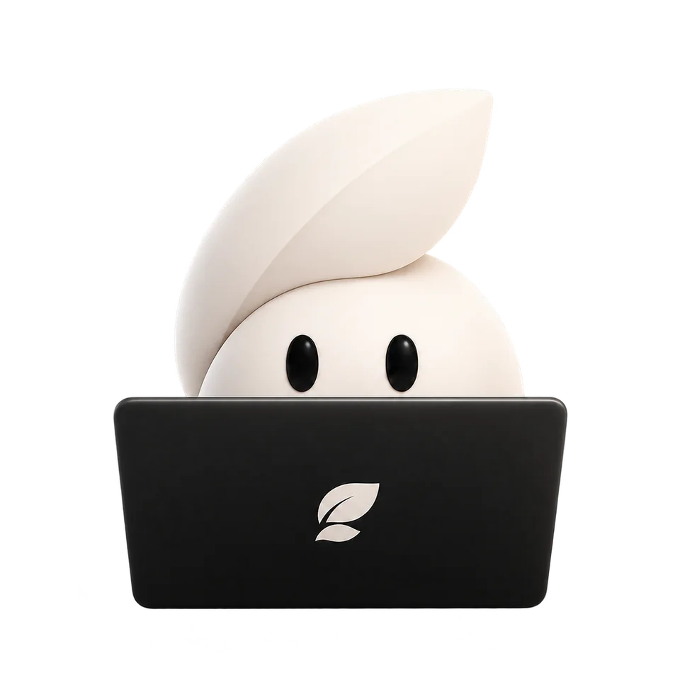 Clove with its laptop, ready to get acquainted